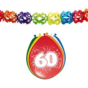 Folat Party 60e jaar verjaardag feestversiering set - Ballonnen en slingers - Feestpakketten
