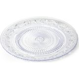 Plasticforte Onbreekbare Ontbijt/gebakbordjes - 6x - kunststof - kristal stijl - transparant - Dia 18 cm