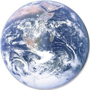 Grote wanddecoratie aarde/wereld 66 cm rond van karton - Feestdecoratieborden
