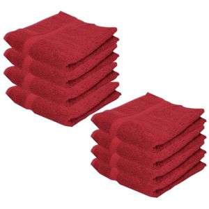 8x Jassz rode handdoeken 50 x 100 cm - Badhanddoek