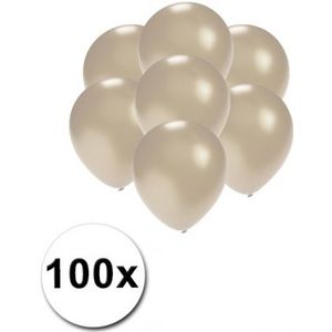 Kleine zilver metallic ballonnetjes 100 stuks - Ballonnen