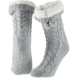 Apollo - Huissloffen - Lichtgrijs - Gebreid - Slofsokken