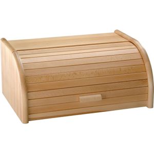 Houten broodtrommel met rolluik 20 x 30 x 15 cm - Broodtrommels