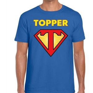 Super Topper logo t- shirt blauw heren - Feestshirts