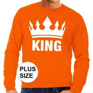 Oranje Koningsdag King kroon grote maten sweater / trui heren - Feesttruien