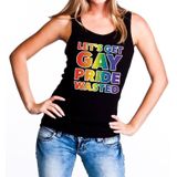 Lets get gay pride wasted gay pride tanktop zwart dames - Feestshirts