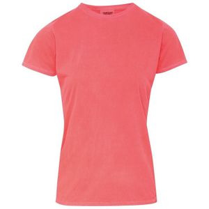 Getailleerde dames t-shirt met ronde hals oranje - T-shirts