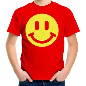 Verkleed T-shirt voor jongens - smiley - rood - carnaval - feestkleding voor kinderen - Feestshirts