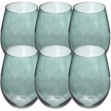 Set van 12x stuks transparant donkergroen tumbler glazen Palm 540 ml van glas - Drinkglazen