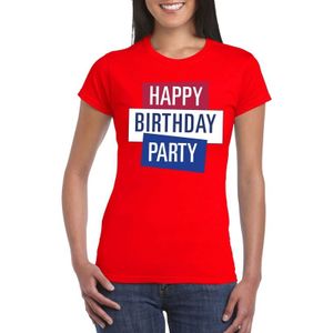 Toppers in concert Rood Toppers Happy Birthday party dames t-shirt officieel - Feestshirts