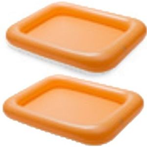 4x stuks oranje opblaasbare zwembad tafel 60 x 46 x 7 cm - opblaasspeelgoed