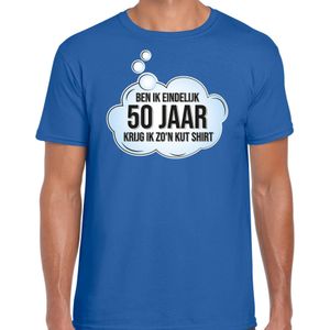 Verjaardag cadeau t-shirt voor heren - 50 jaar/Abraham - blauw - kut shirt - Feestshirts