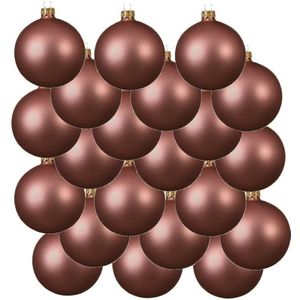 18x Oud roze kerstballen 6 cm matte glas kerstversiering - Kerstbal