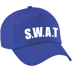 Blauwe SWAT team politie verkleed pet / cap voor volwassenen - Verkleedhoofddeksels