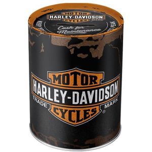 Ronde spaarpot Harley Davidson 13 cm - Spaarpotten