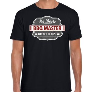 Cadeau t-shirt voor de beste bbq master zwart voor heren - Feestshirts