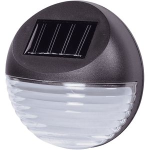 4x Solar LED verlichting voor huis/muur/schutting wandlamp 11 cm zwart - Buitenverlichting