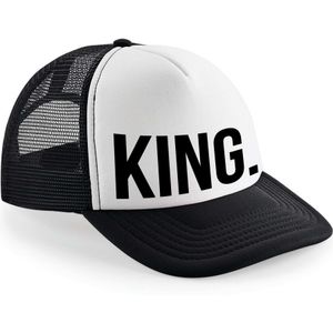 Snapback/cap - King - zwart/wit - heren - feest petjes - koningsdag - Verkleedhoofddeksels