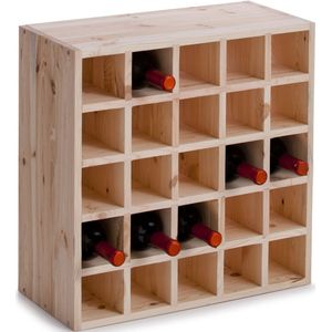 Houten wijnflessen rek/wijnrek vierkant voor 25 flessen 52 x 25 x 52 cm - Wijnrekken