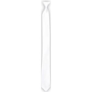 Verkleed stropdas wit 50 cm - Verkleedstropdassen