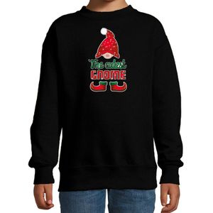 Kersttrui/sweater voor meisjes - Schattigste Gnoom - zwart - Kerst kabouter - kerst truien kind