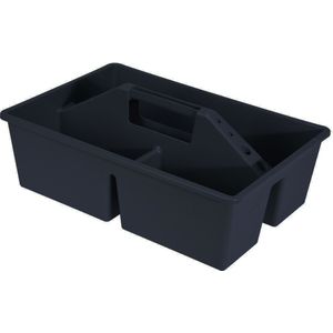 Gereedschap opbergbox/opbergdoos/mand antraciet met handvat 39 x 26 x 12 cm kunststof - Opbergbox