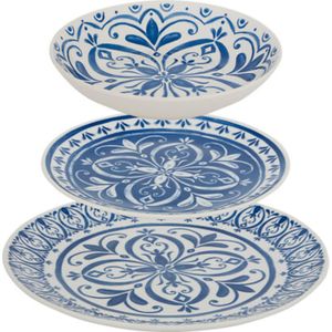 CreaTable, 23714, Serie Uno Athena, 12-teiliges Geschirrset für 4 Personen, Teller Set aus Steinzeug, spülmaschinen- und mikrowellengeeignet, Made in Portugal