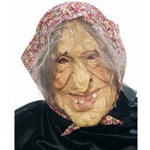 Sarah masker oude vrouw latex  verkleed accessoire - Verkleedmaskers