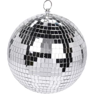 1x Grote zilveren disco kerstballen discoballen/discobollen glas/foam 18 cm - Kerstbal