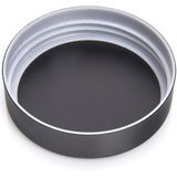 Zeller voorraadpot/blik met venster - zwart - 1200 ml - glas/metaal - D10 x H23 cm