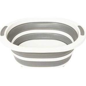 Afwasteil opvouwbaar - kunststof - 8L - 40 x 30 x 14 cm - grijs - emmer - Afwasbak