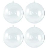 20x Transparante hobby/DIY kerstballen 7 cm - Knutselen - Kerstballen maken hobby materiaal/basis materialen