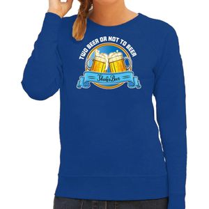 Apres ski sweater voor dames - two beer or not to beer - blauw - wintersport - bier - Feesttruien