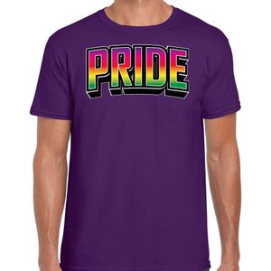 Gay Pride T-shirt voor heren - paars - pride - regenboog - LHBTI - Feestshirts