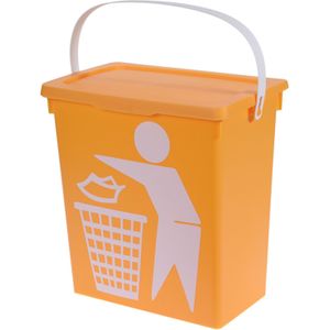 Excellent Houseware Gft afvalbakje voor aanrecht - 12L - geel - afsluitbaar - compostbakje