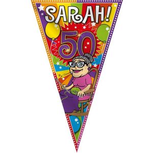 Sarah 50 jaar gevelvlag 90 x 150 cm - Feestbanieren