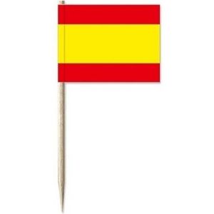 Party prikkertjes Spanje vlaggetjes 200 stuks - Cocktailprikkers