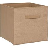 Set van 4x stuks opbergmand/kastmand 29 liter bruin/naturel jute 31 x 31 x 31 cm - Opbergboxen - Vakkenkast manden