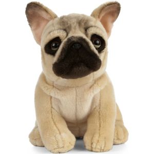 Creme Franse Bulldog honden speelgoed knuffel 25 cm - Knuffel huisdieren