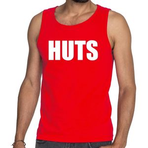 HUTS tekst tanktop / mouwloos shirt rood v - Feestshirts