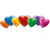 100x Hartjes vormige ballonnetjes gekleurd - Ballonnen