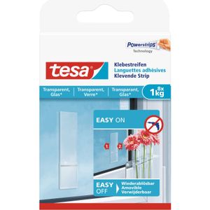 8x Powerstrips zelfklevend voor glas Tesa - Tape (klussen)