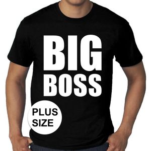 Big Boss grote maten t-shirt zwart heren - Feestshirts