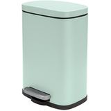 Spirella Pedaalemmer Venice - mintgroen - 5 liter - metaal - L21 x H30 cm - soft-close - toilet/badkamer