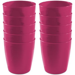 10x drinkbekers van kunststof 300 ml in het roze - Drinkbekers