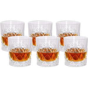 Luxe drinkglazen/whiskeyglazen - 12x stuks - transparant - 230 ml - 7,5 x 8,5 cm - Drinkglazen