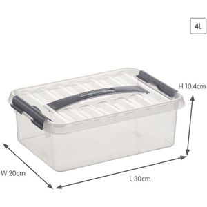 Sunware opbergbox/opbergdoos transparant 4 liter 30 x 20 x 10 cm - Opbergbox