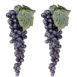 2x Blauwe druiventros 28 cm - Kunstbloemen
