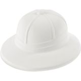 2x stuks tropen Safari verkleed helm wit van plastic - Verkleedhoofddeksels