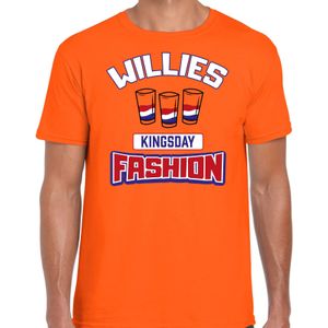 Oranje Koningsdag t-shirt - Willies Kingsday fashion - shotjes - heren - Feestshirts